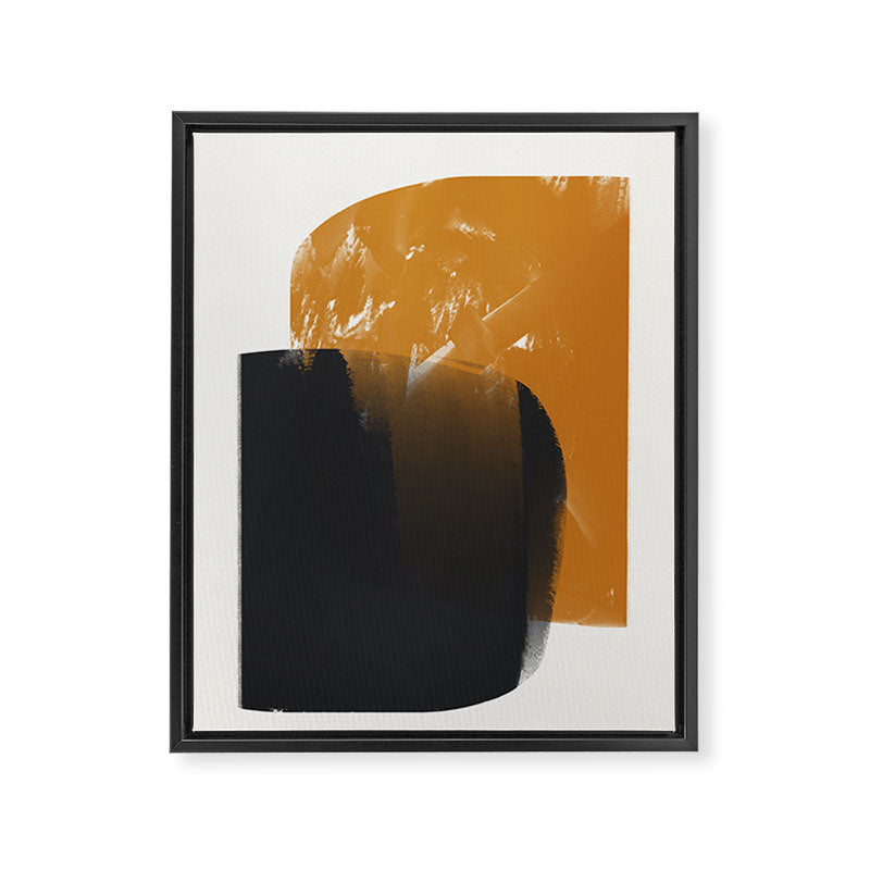 Black And Ochre Framed Canvas Print Gallery Image 6