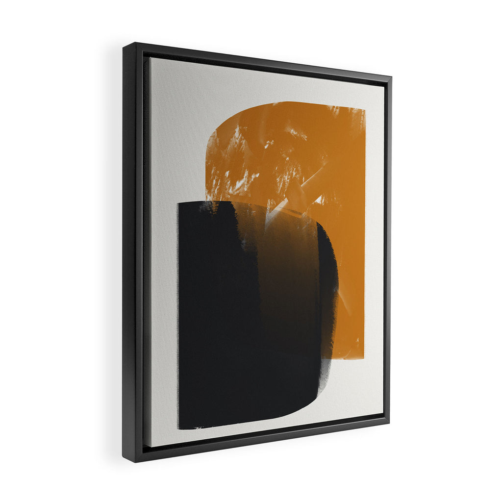 Black And Ochre Framed Canvas Print Gallery Image 2