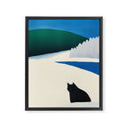 Black cat wandering Framed Canvas Print Gallery Image 6