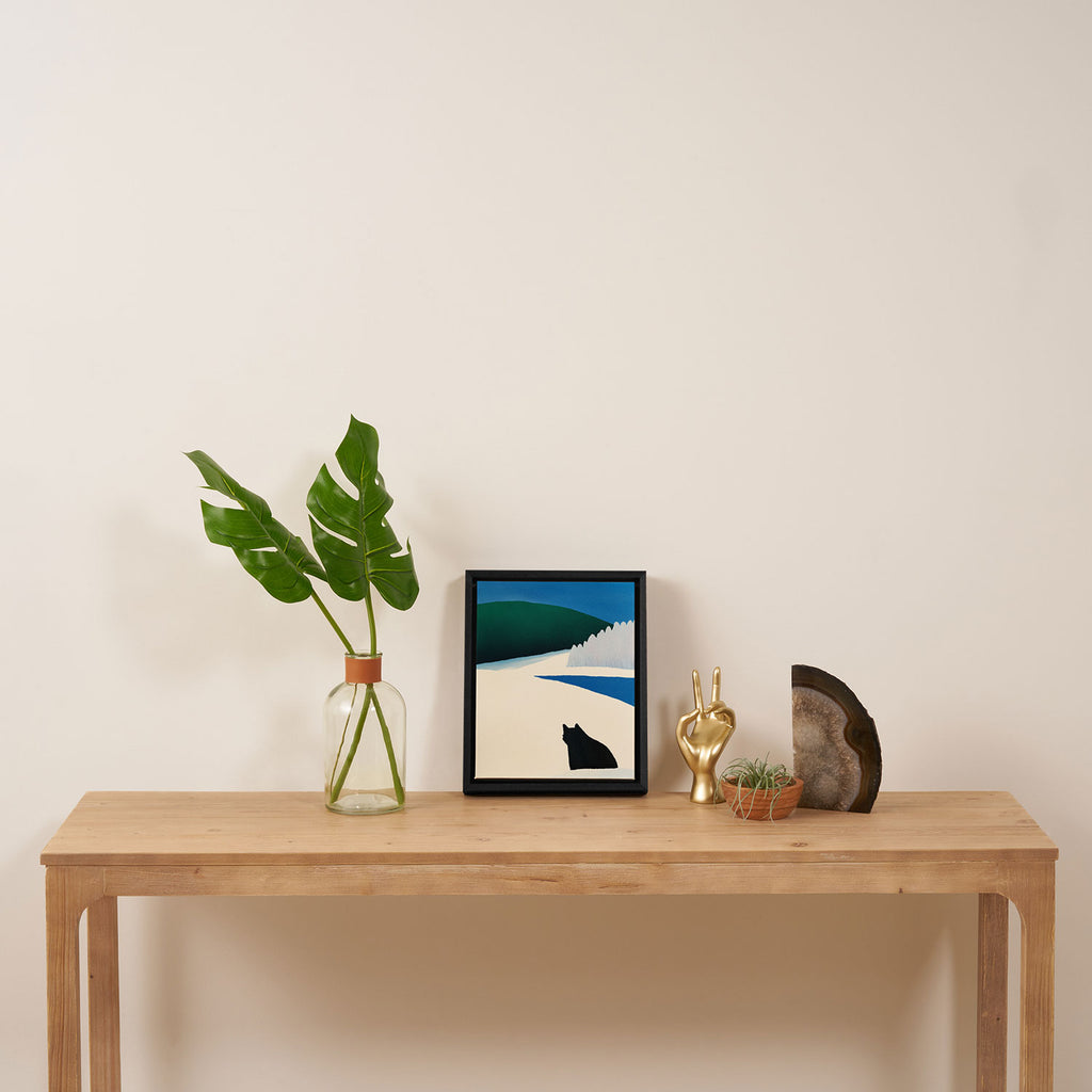 Black cat wandering Framed Canvas Print Gallery Image 4