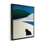 Black cat wandering Framed Canvas Print Gallery Image 2