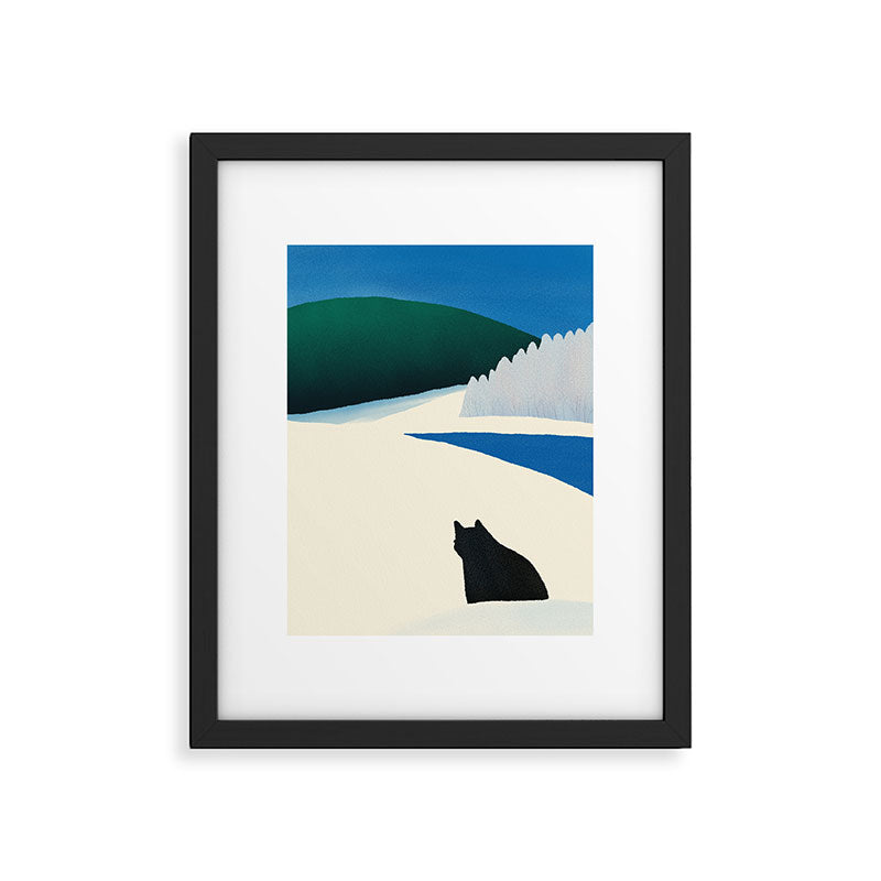 Black cat wandering Framed Art Print Gallery Image 5
