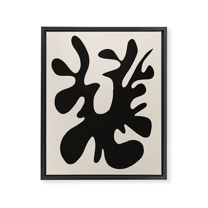 Black coral cut out Framed Canvas Print Gallery Image 1