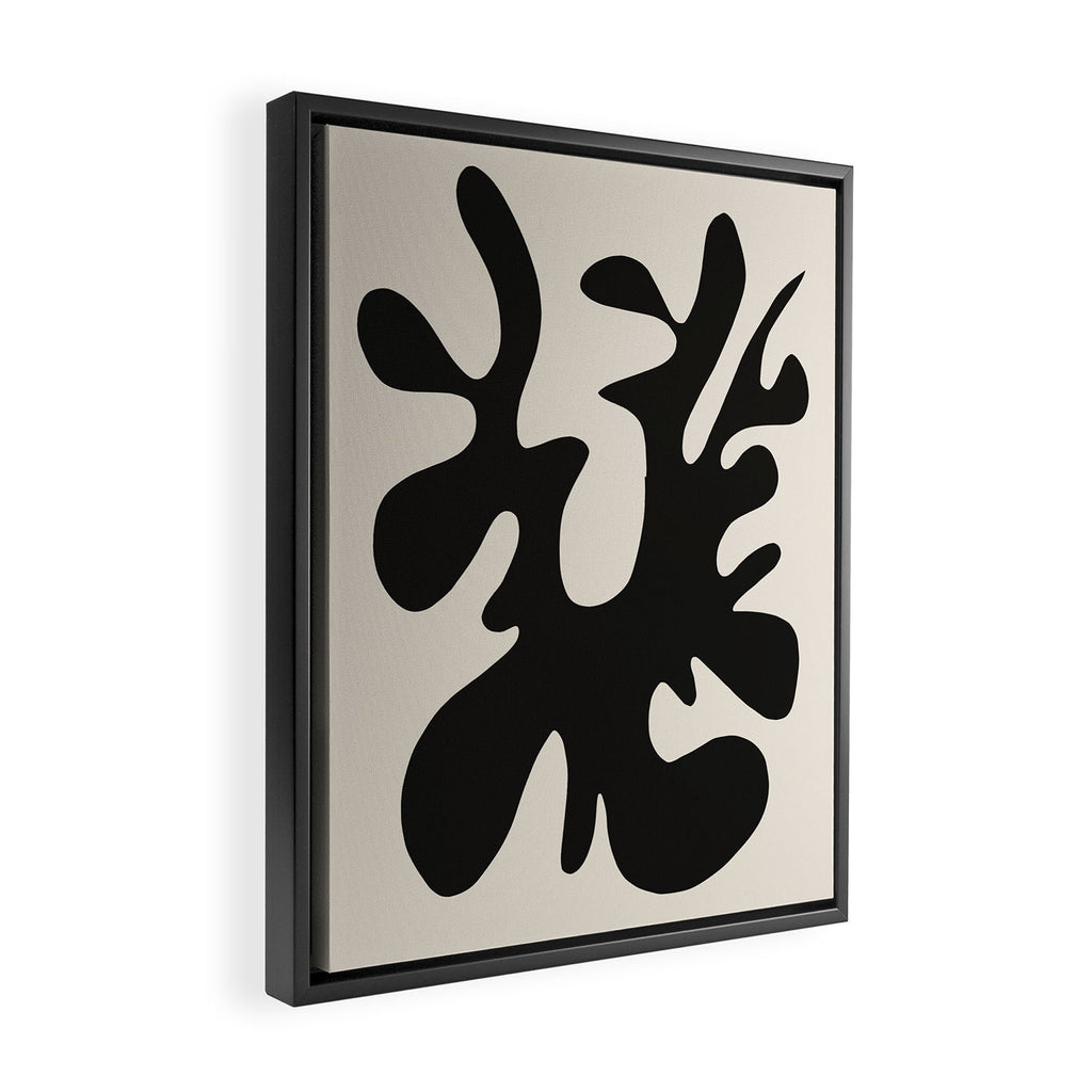 Black coral cut out Framed Canvas Print Gallery Image 2