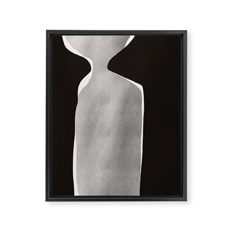 Black modern minimalist abstract 17 Framed Canvas Print Gallery Image 6