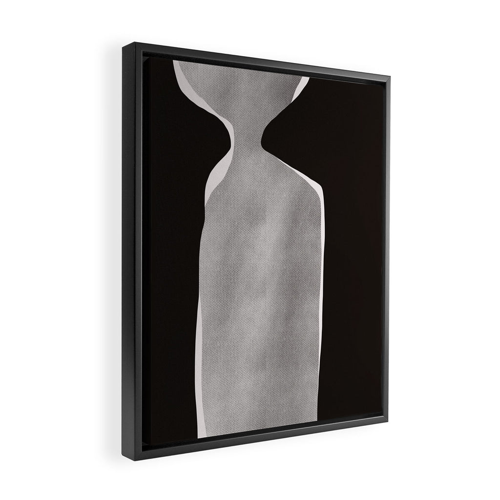 Black modern minimalist abstract 17 Framed Canvas Print Gallery Image 2