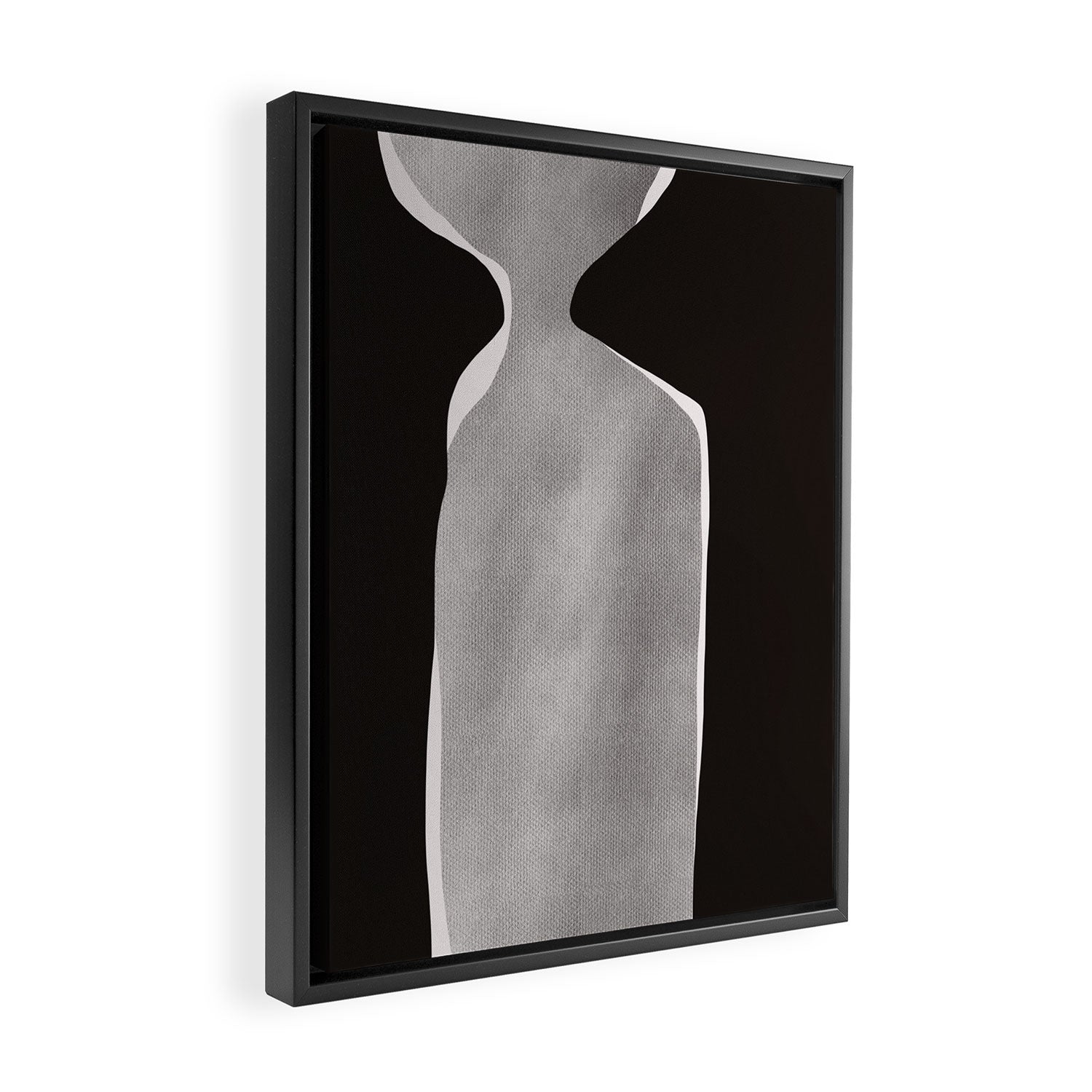 Black modern minimalist abstract 17 Framed Canvas Print Gallery Image 2