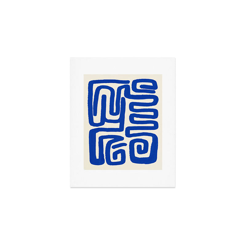 Blue line art 03 Art Print Gallery Image 1