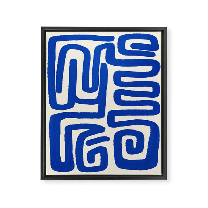 Blue line art 03 Framed Canvas Print Gallery Image 1
