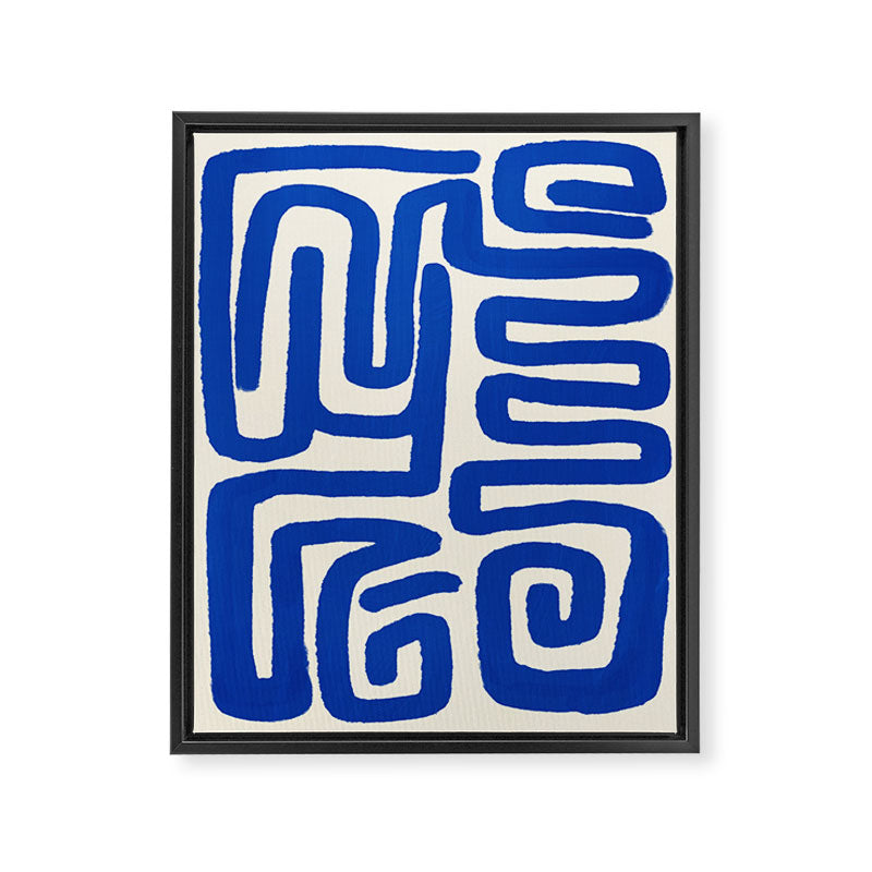 Blue line art 03 Framed Canvas Print Gallery Image 6