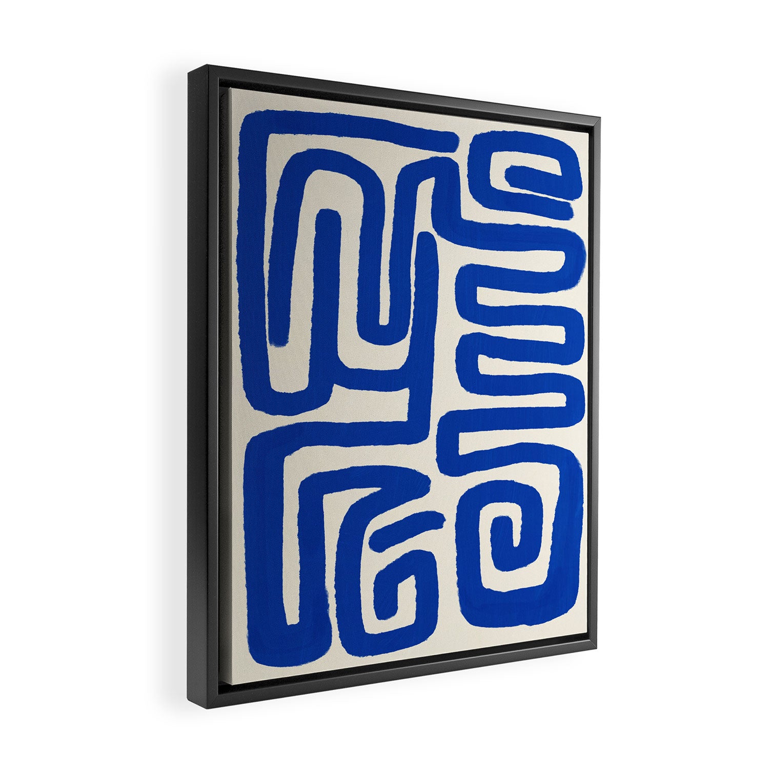 Blue line art 03 Framed Canvas Print Gallery Image 2