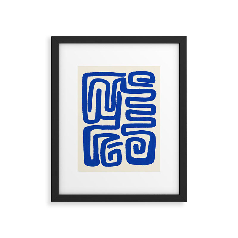 Blue line art 03 Framed Art Print Gallery Image 5