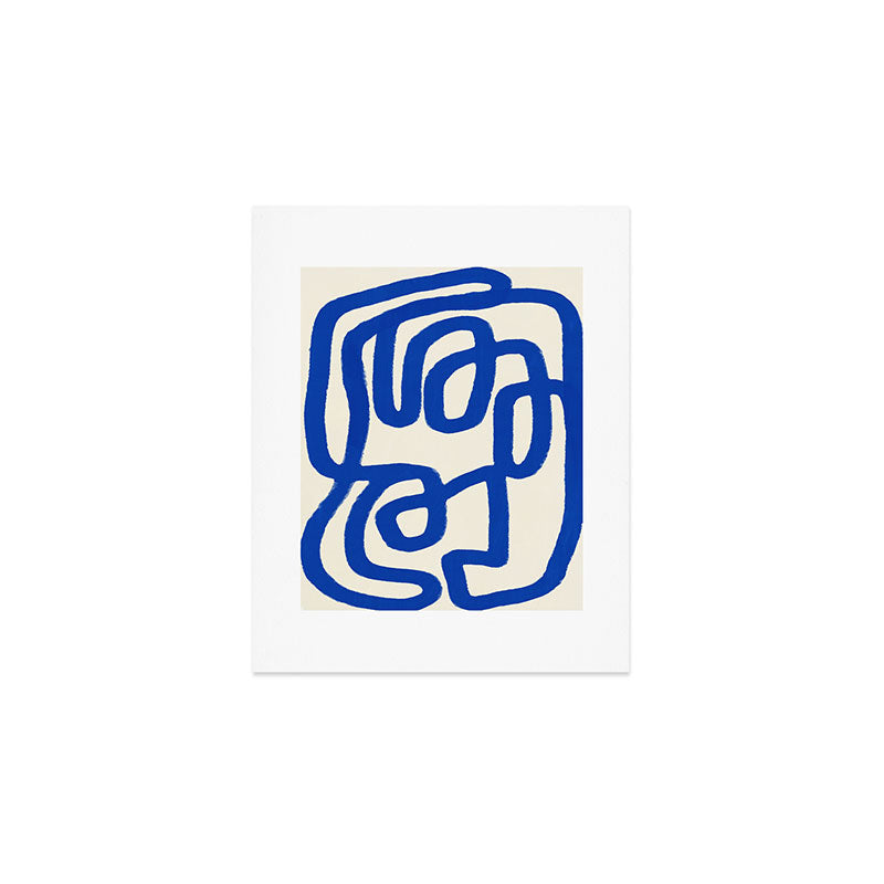 Blue line art 05 Art Print Gallery Image 1