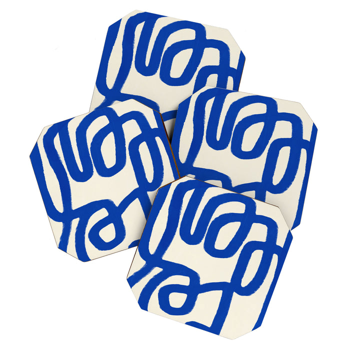 Blue line art 05 Coaster Gallery Image 1