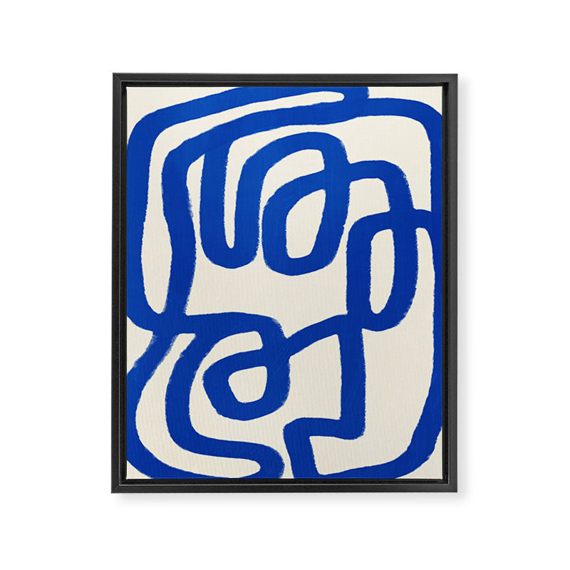 Blue line art 05 Framed Canvas Print Gallery Image 6