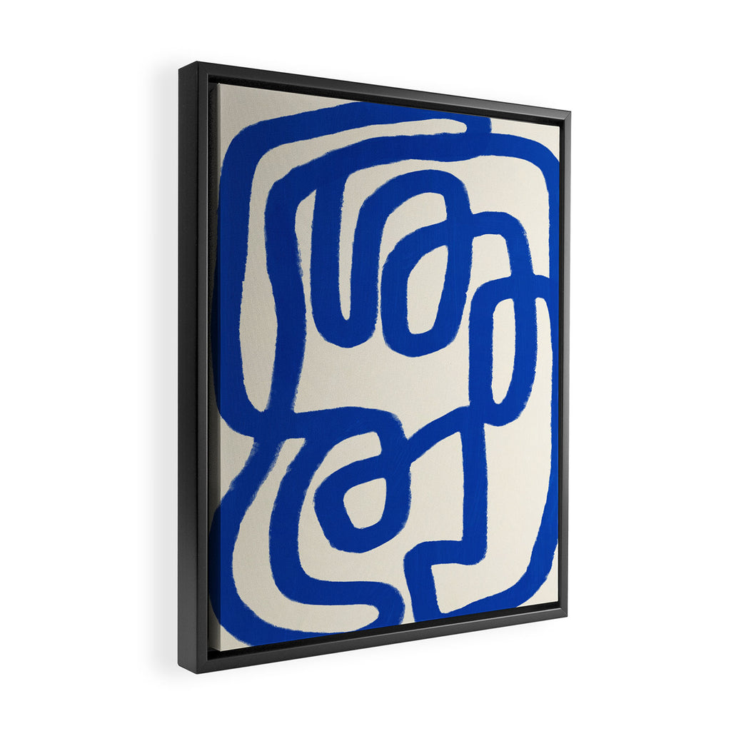 Blue line art 05 Framed Canvas Print Gallery Image 2