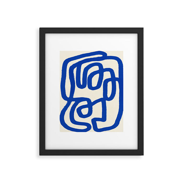 Blue line art 05 Framed Art Print Gallery Image 1