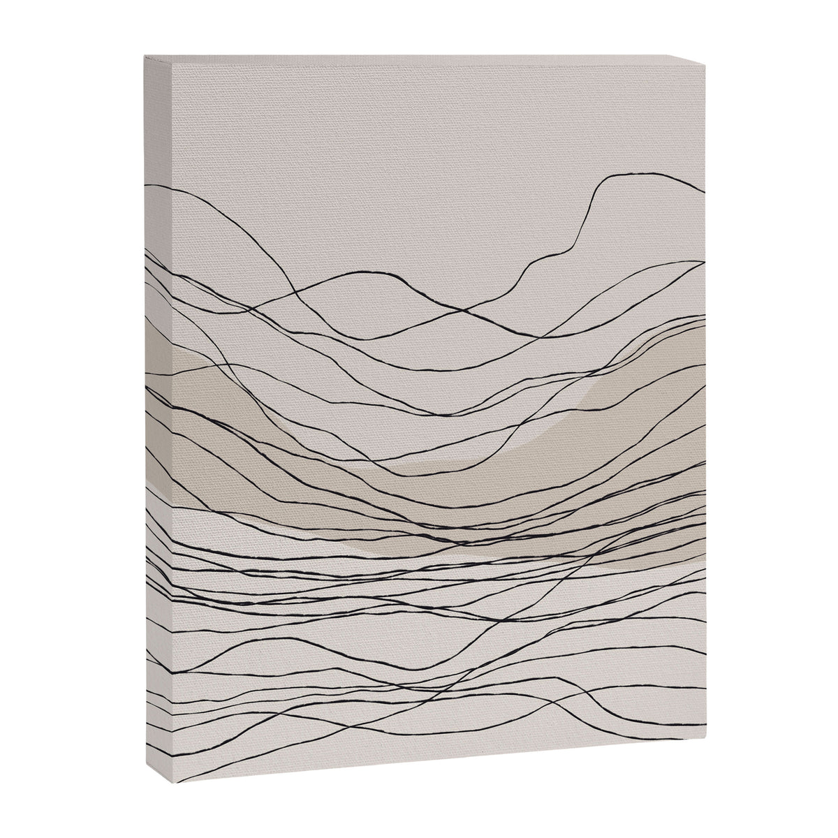 Calm serene line art nordic mountain decor Canvas Print Gallery Image 6