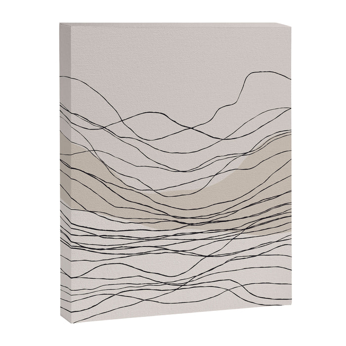 Calm serene line art nordic mountain decor Canvas Print Gallery Image 1