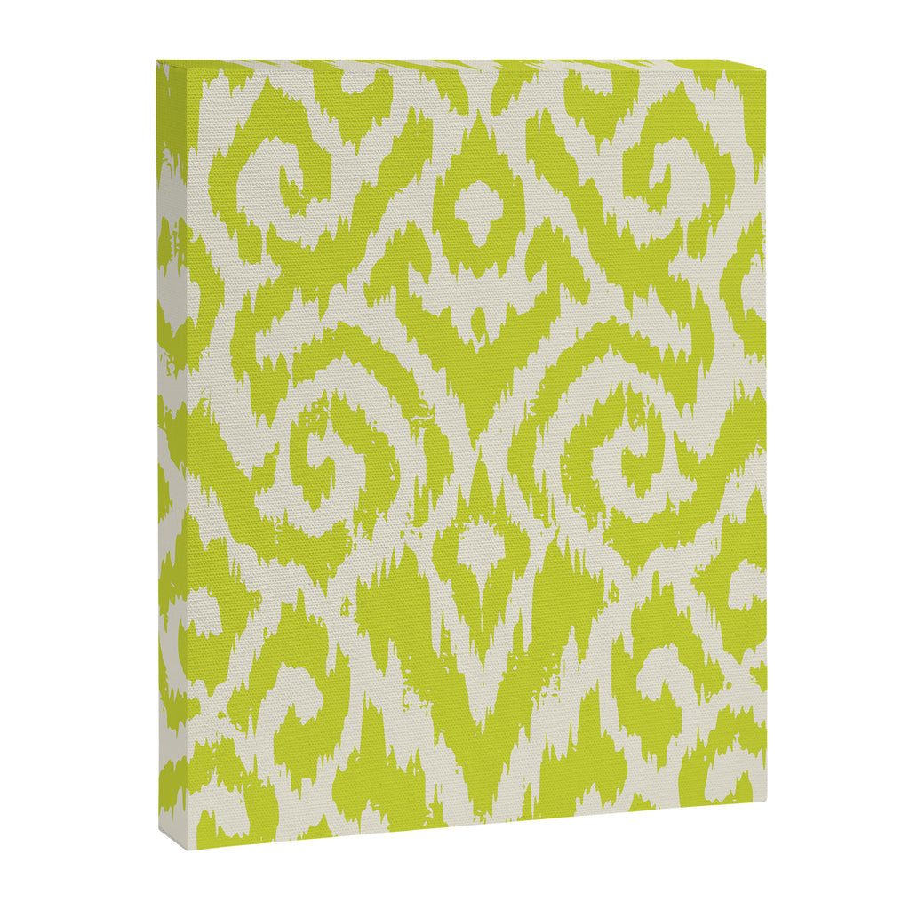 Chartreuse Ikat classic mid century Canvas Print Gallery Image 6