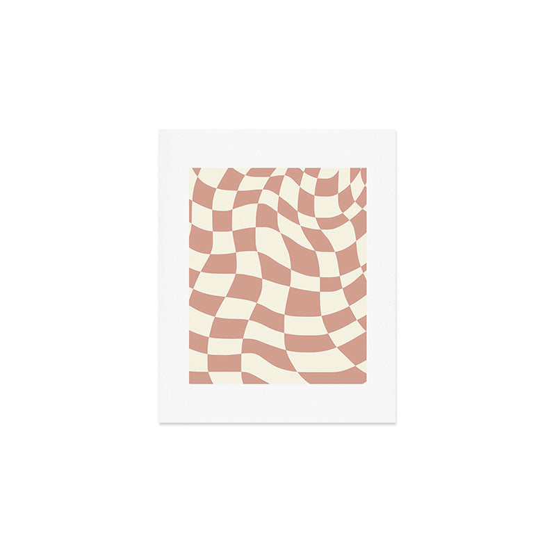 Checkers coral summer beach Art Print Gallery Image 1