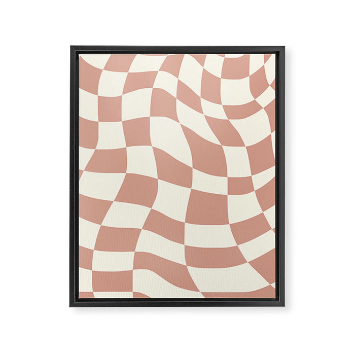 Checkers coral summer beach Framed Canvas Print Gallery Image 1