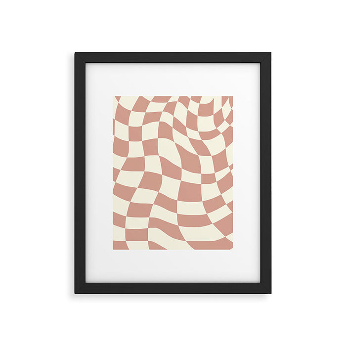 Checkers coral summer beach Framed Art Print Gallery Image 1