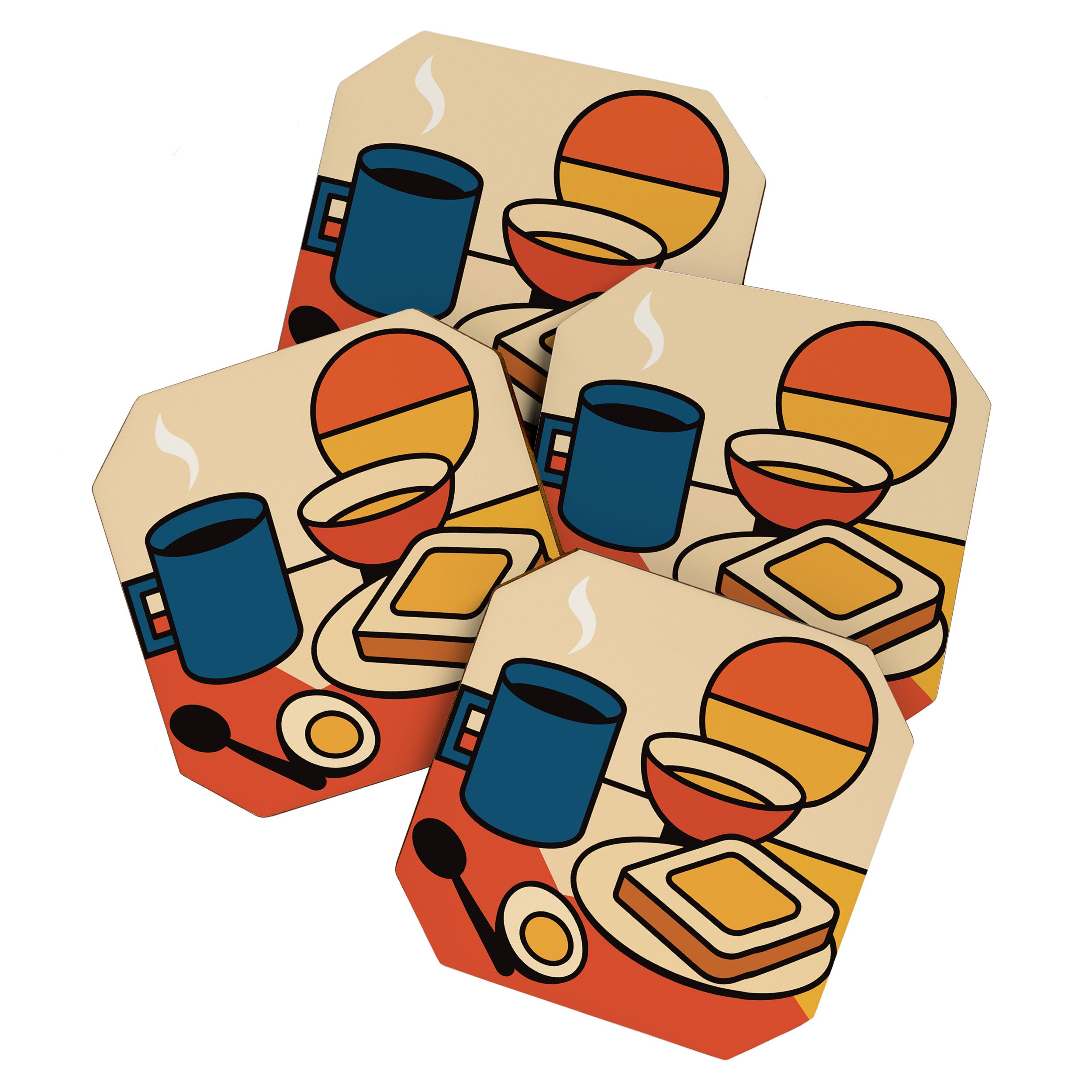 Colorful Breakfast Setup Coaster Gallery Image 1