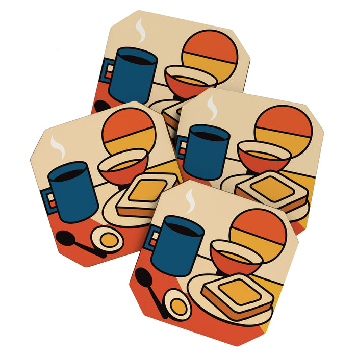 Colorful Breakfast Setup Coaster Gallery Image 1