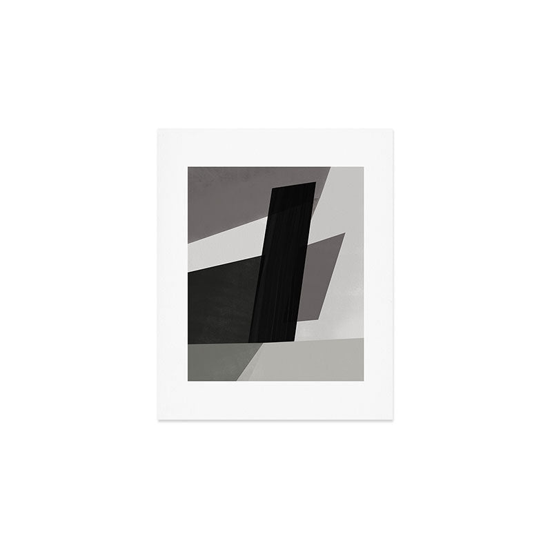Geometric black and gray minimalist Art Print Gallery Image 1