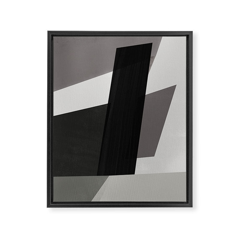 Geometric black and gray minimalist Framed Canvas Print Gallery Image 6