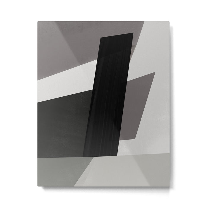 Geometric black and gray minimalist Metal Print Gallery Image 1
