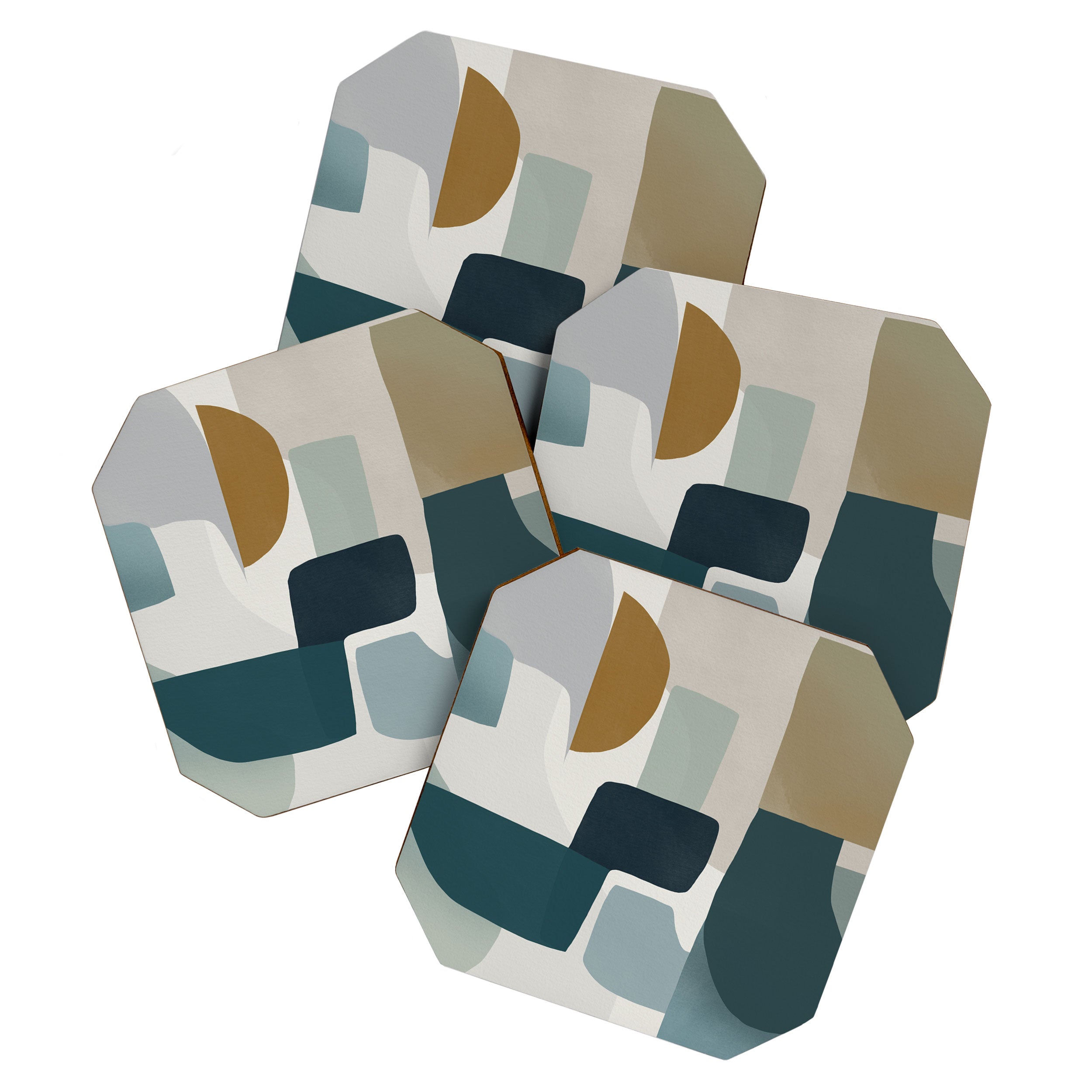 Geometric composition square Coaster Gallery Image 1