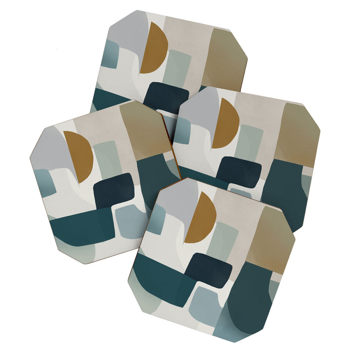Geometric composition square Coaster Gallery Image 1