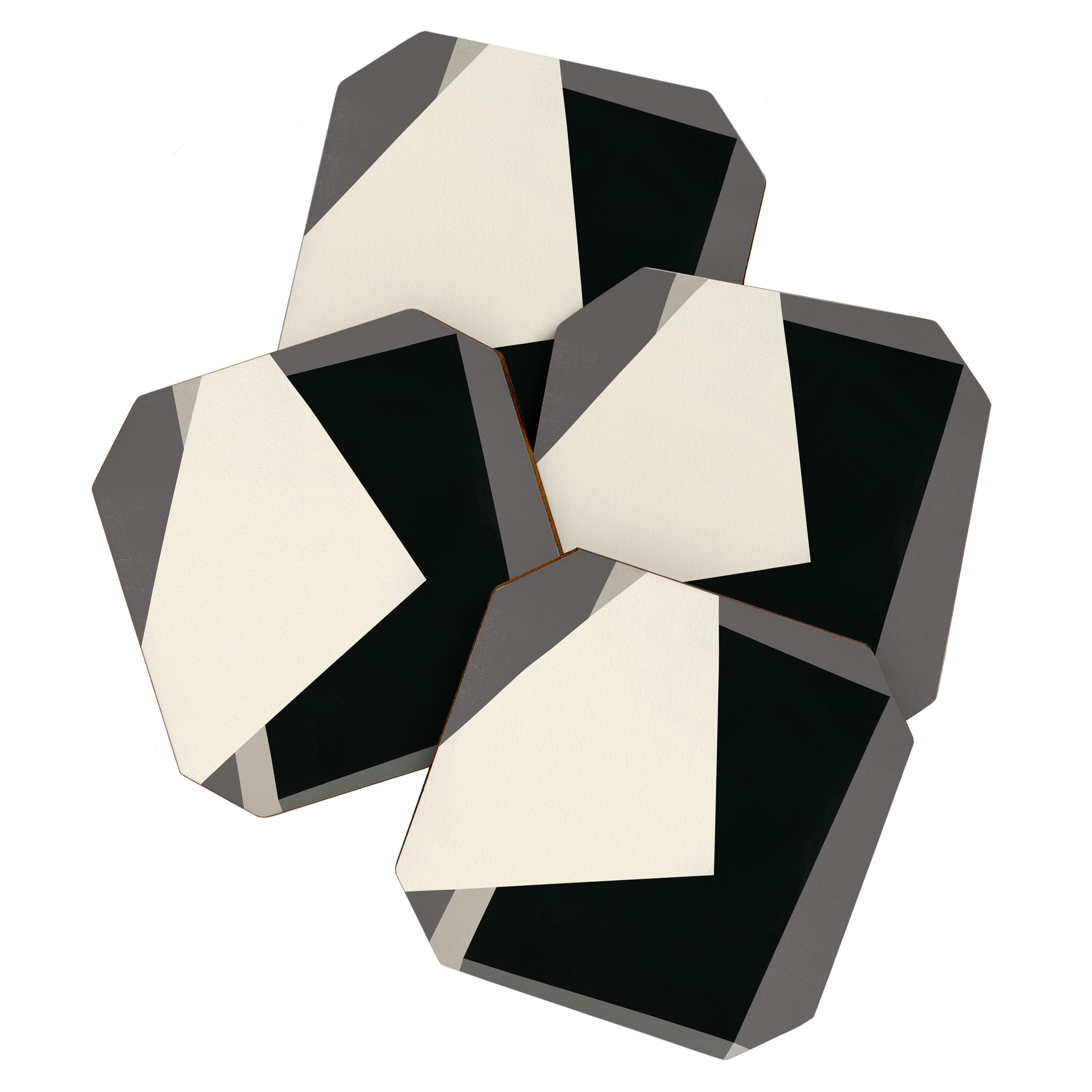 Geometric gray black design 2 Coaster Gallery Image 1