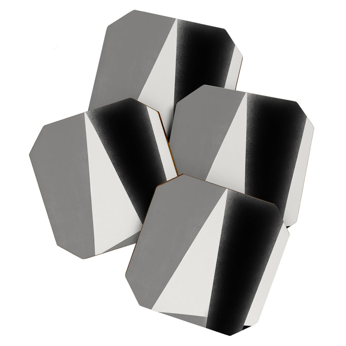 Geometric gray black design Coaster Gallery Image 1