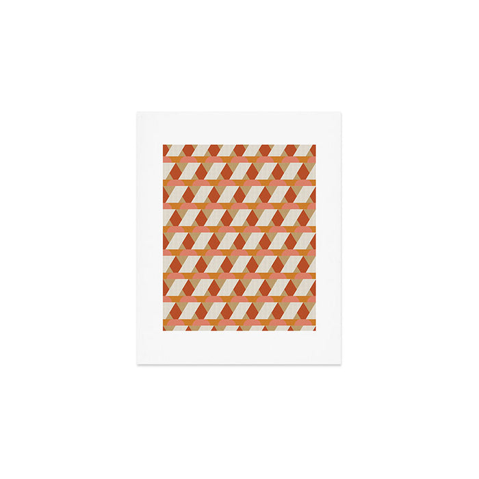 Geometric orange seamless repeat pattern Art Print Gallery Image 1