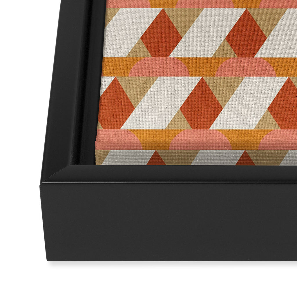 Geometric orange seamless repeat pattern Framed Canvas Print Gallery Image 3