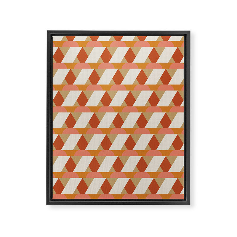 Geometric orange seamless repeat pattern Framed Canvas Print Gallery Image 8