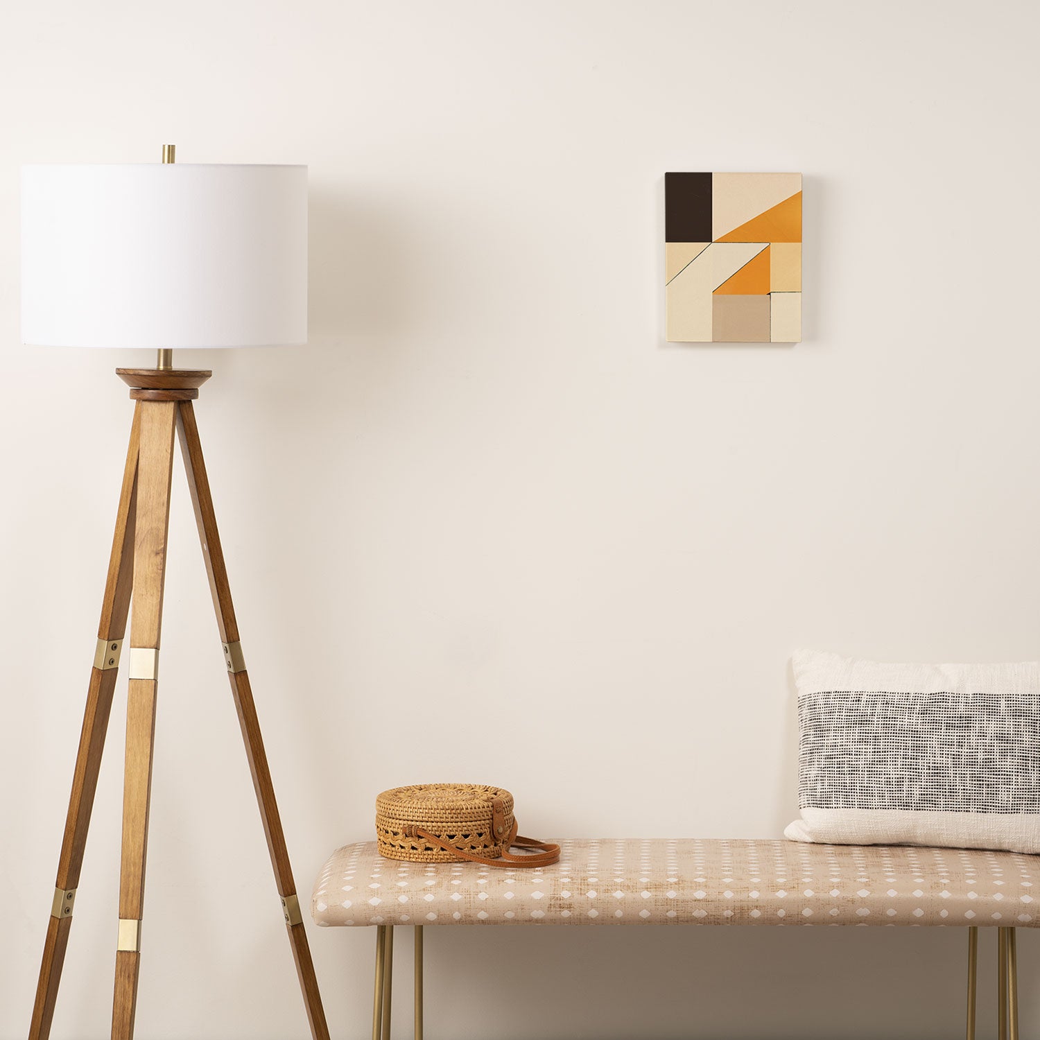 Geometric yellow and black arrangement Canvas Print Gallery Image 2