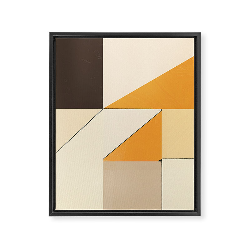 Geometric yellow and black arrangement Framed Canvas Print Gallery Image 6