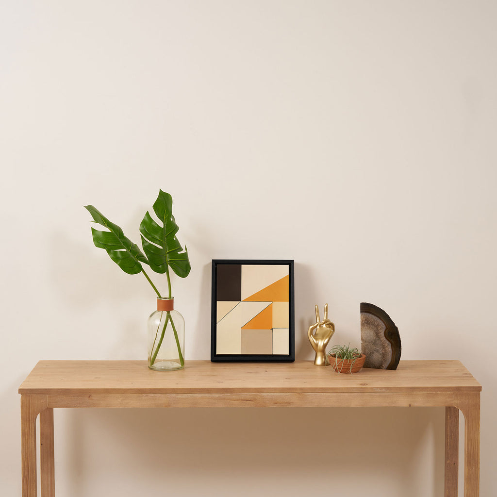 Geometric yellow and black arrangement Framed Canvas Print Gallery Image 4