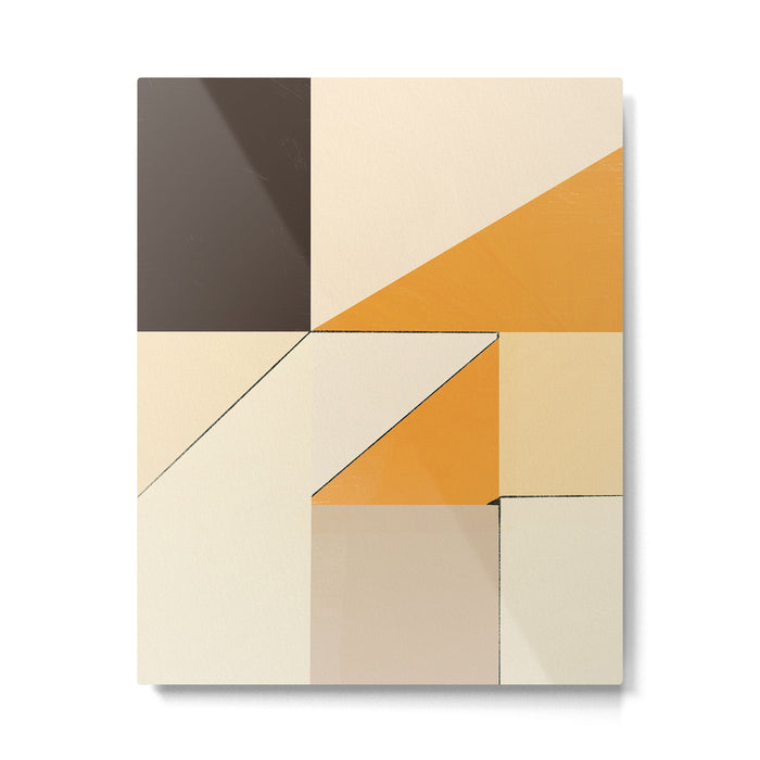 Geometric yellow and black arrangement Metal Print Gallery Image 1