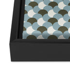 Geometrical gingham pastel pattern grey variant Framed Canvas Print Gallery Image 3