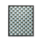 Geometrical gingham pastel pattern grey variant Framed Canvas Print Gallery Image 8