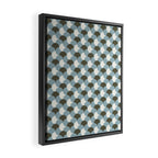 Geometrical gingham pastel pattern grey variant Framed Canvas Print Gallery Image 2