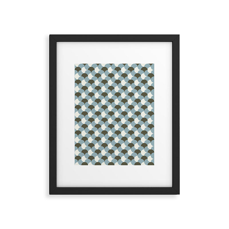 Geometrical gingham pastel pattern grey variant Framed Art Print Gallery Image 6