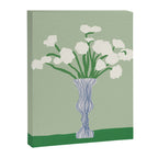 Green background porcelain white flowers Canvas Print Gallery Image 6