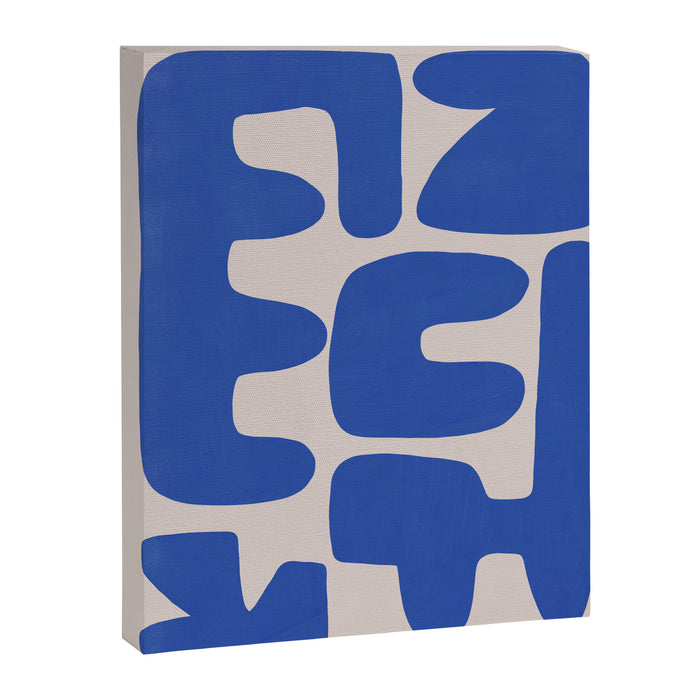 Irregular shape arrangement in blue Canvas Print Gallery Image 1
