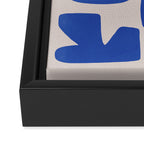 Irregular shape arrangement in blue Framed Canvas Print Gallery Image 3